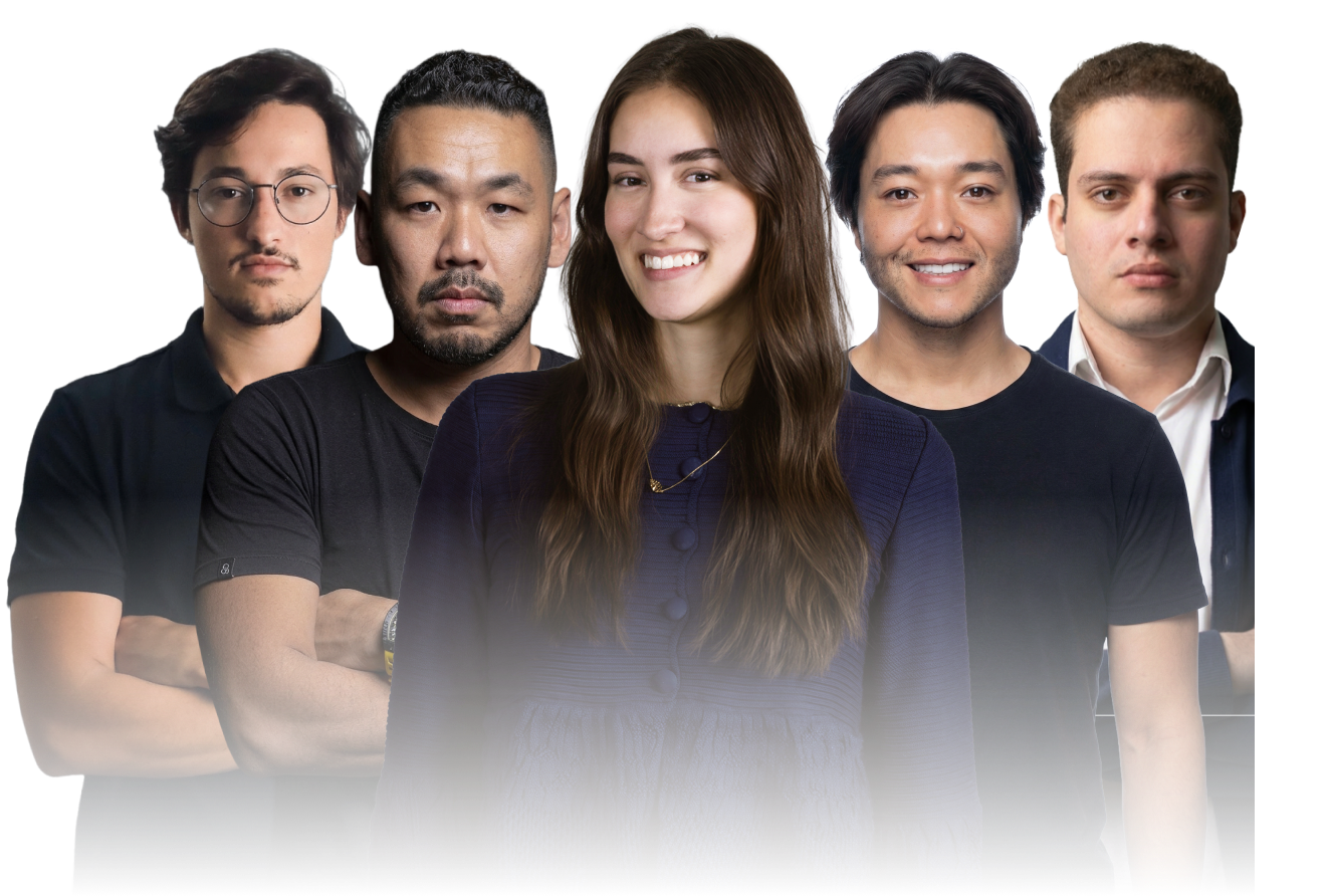 Professores da certificação em Social Media: Erich Shibata, Robson Harada, Lucas Freitas e Mikhail Krasnyuk
